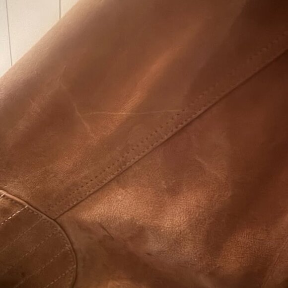 vintage 90s MARLBORO Adventure Team LEATHER Suede Map Lining Jacket XL - Picture 7 of 12